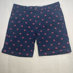 J.Crew Men’s Navy Crab Print Chino Shorts – Size 34 Nautical Summer Preppy